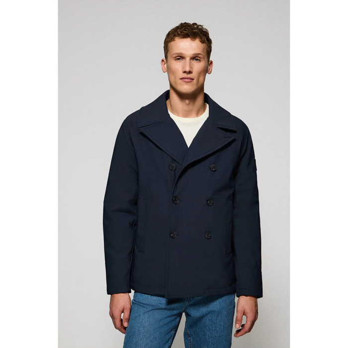 Abrigo lobo de mar azul marino Manhattan con detalle Polo Club