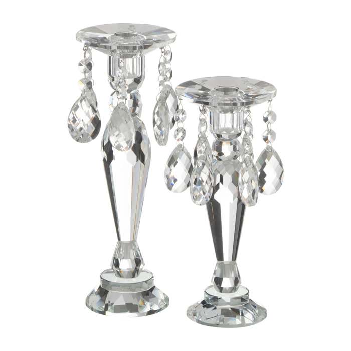 J-Line chandelier Louise - crystal - transparent - large