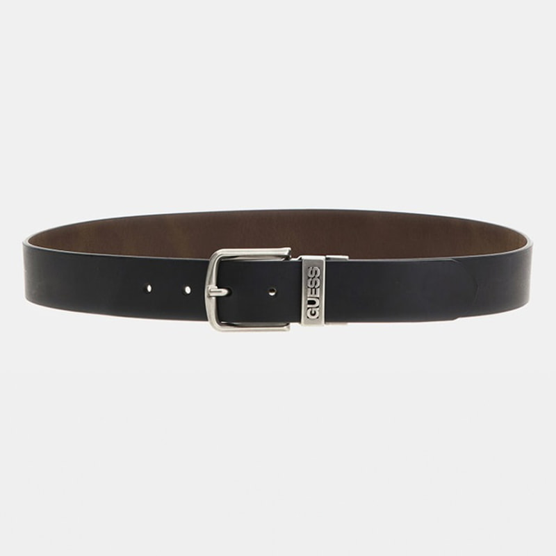 Ceinture - 100% cuir - réversible - noir et marron
