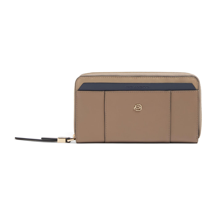 Piquadro Portafogli donna grande zip-around