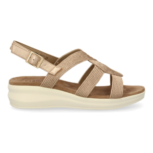 Sandalia plana de mujer comoda y elegante diseño moderno con tiras cruzadas