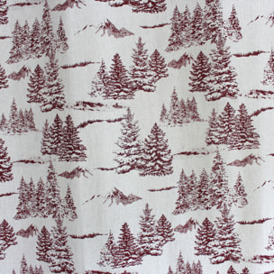 Rideau imprimé montagne en coton recyclé - Rouge