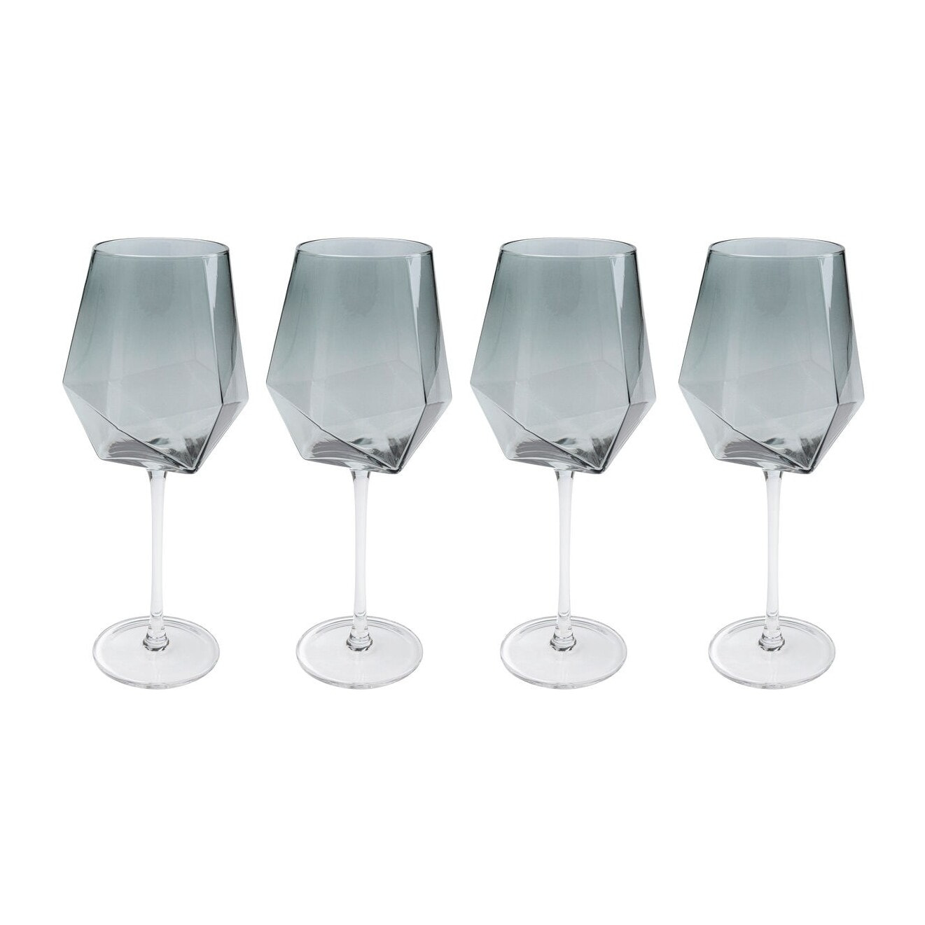 Verres à vin Diamond fumé set de 4 Kare Design