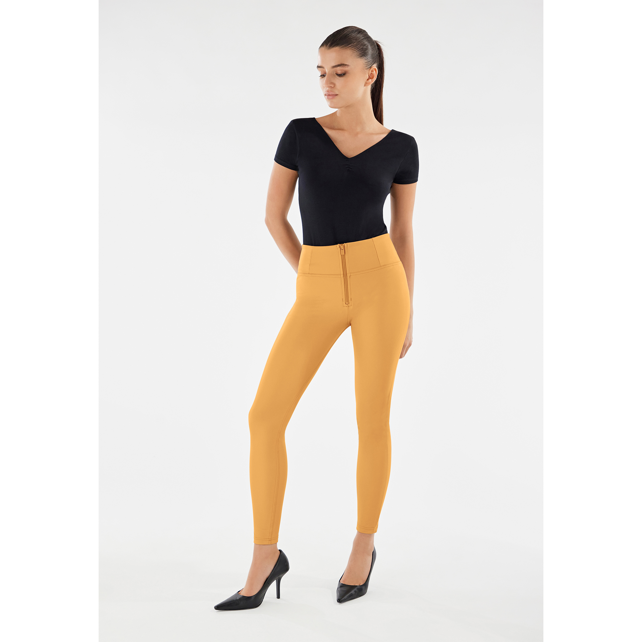 Pantaloni push up WR.UP® vita alta superskinny similpelle