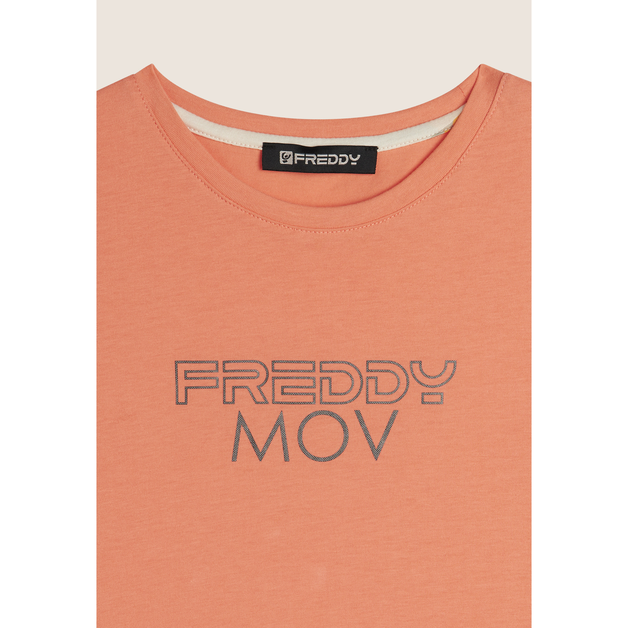 T-shirt Regular con Stampa Metallizzata