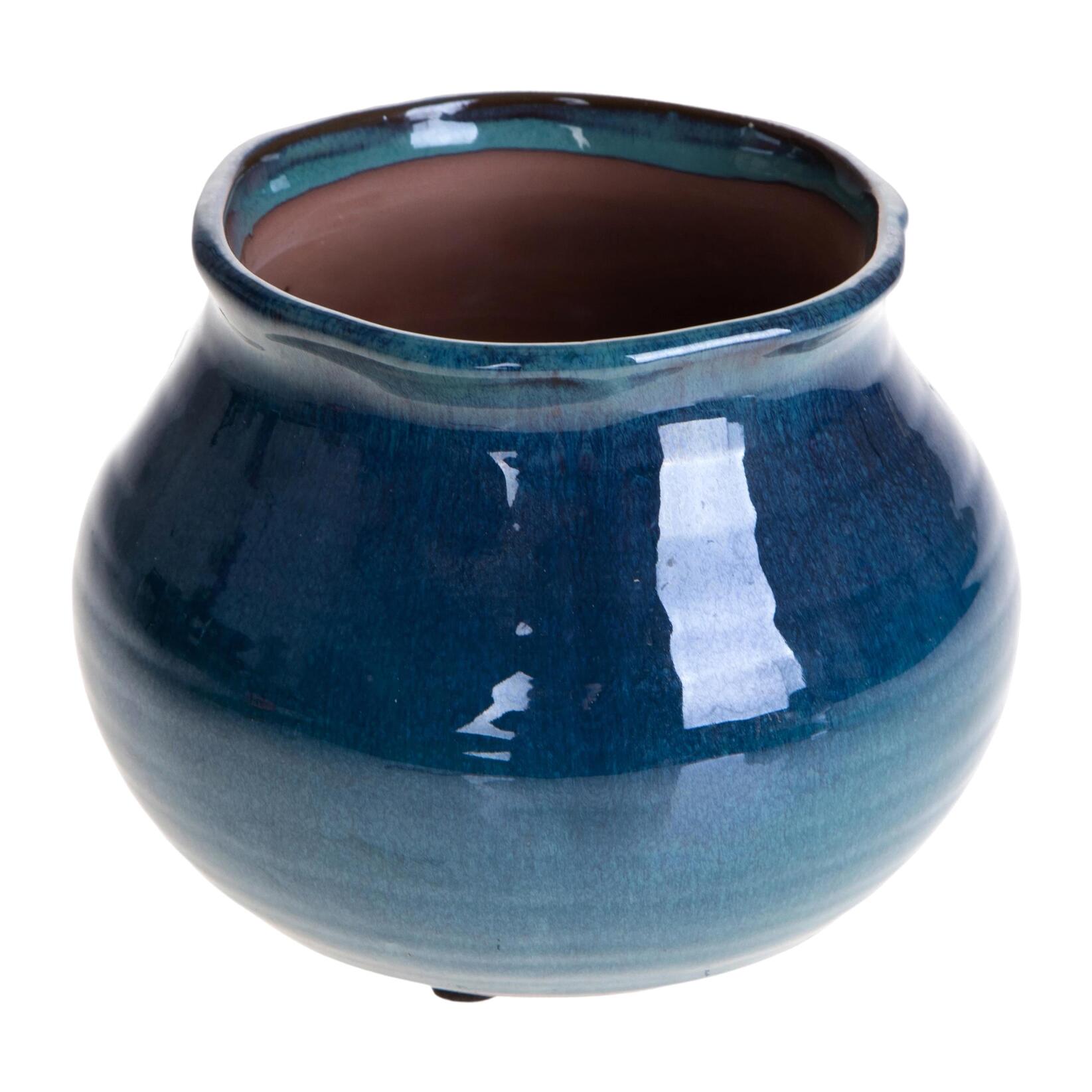 Pezzi 2 - Vaso rotondo - Colore Verde - 19xH15x12,5cm - Bianchi Dino