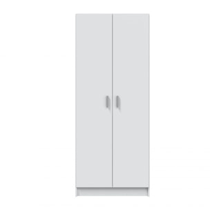 Armario de 2 puertas en blanco 73x180 cm Multiusos Blanco