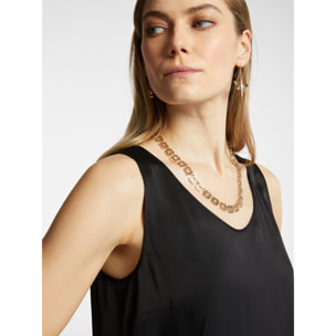 Elena Mirò - Top V neck in viscosa stretch - Nero