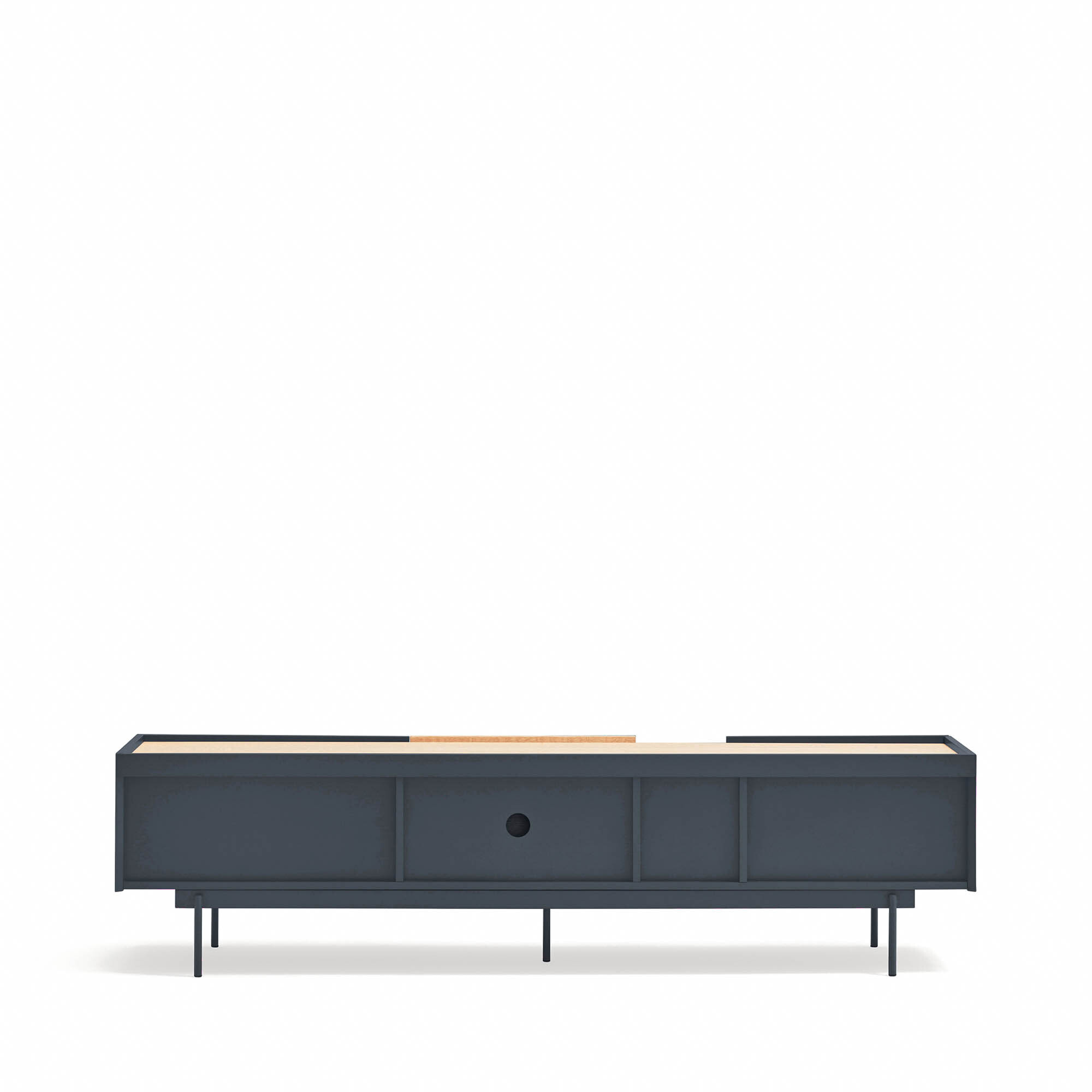 Mueble de televisión Nube 2 cajones, 1 puerta y 1 puerta corredera negro y gris antracita