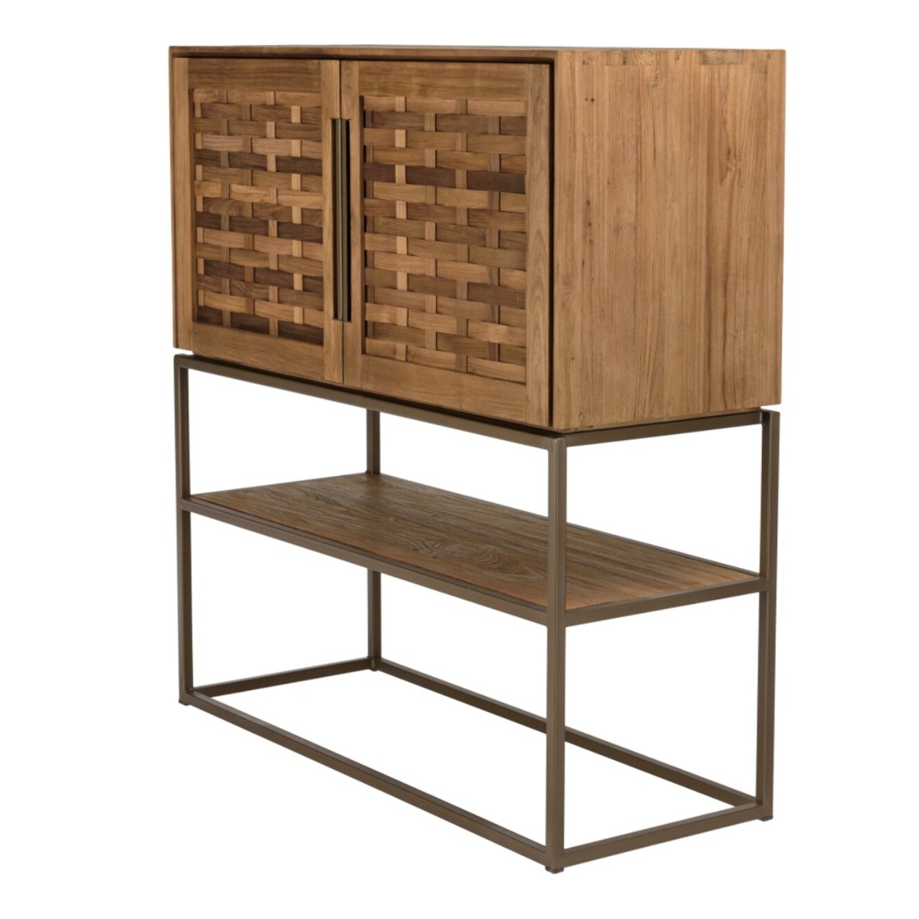 SIXTINE - Buffet en bois de teck recyclé 2 portes