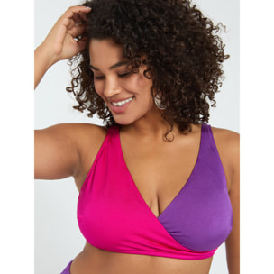 Fiorella Rubino - Bikini cruzado color block - Fuchsia