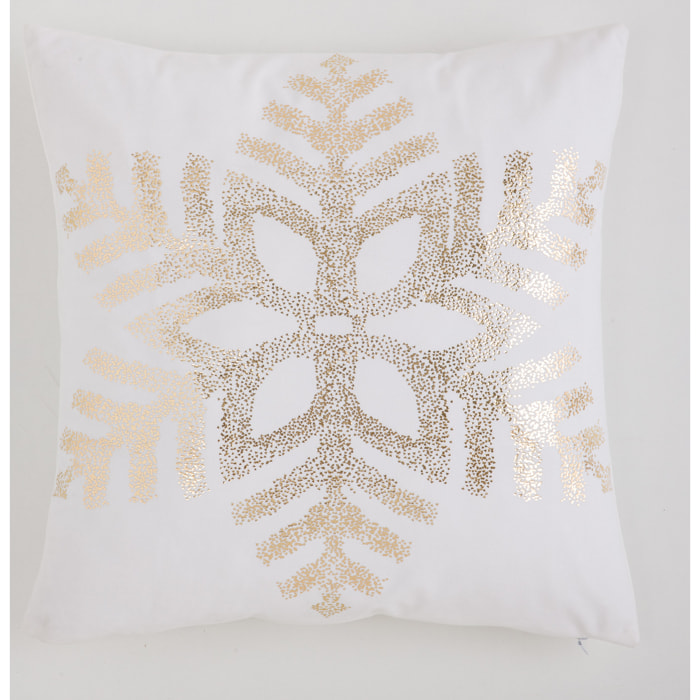 Housse de coussin NEIGE BLANC OR