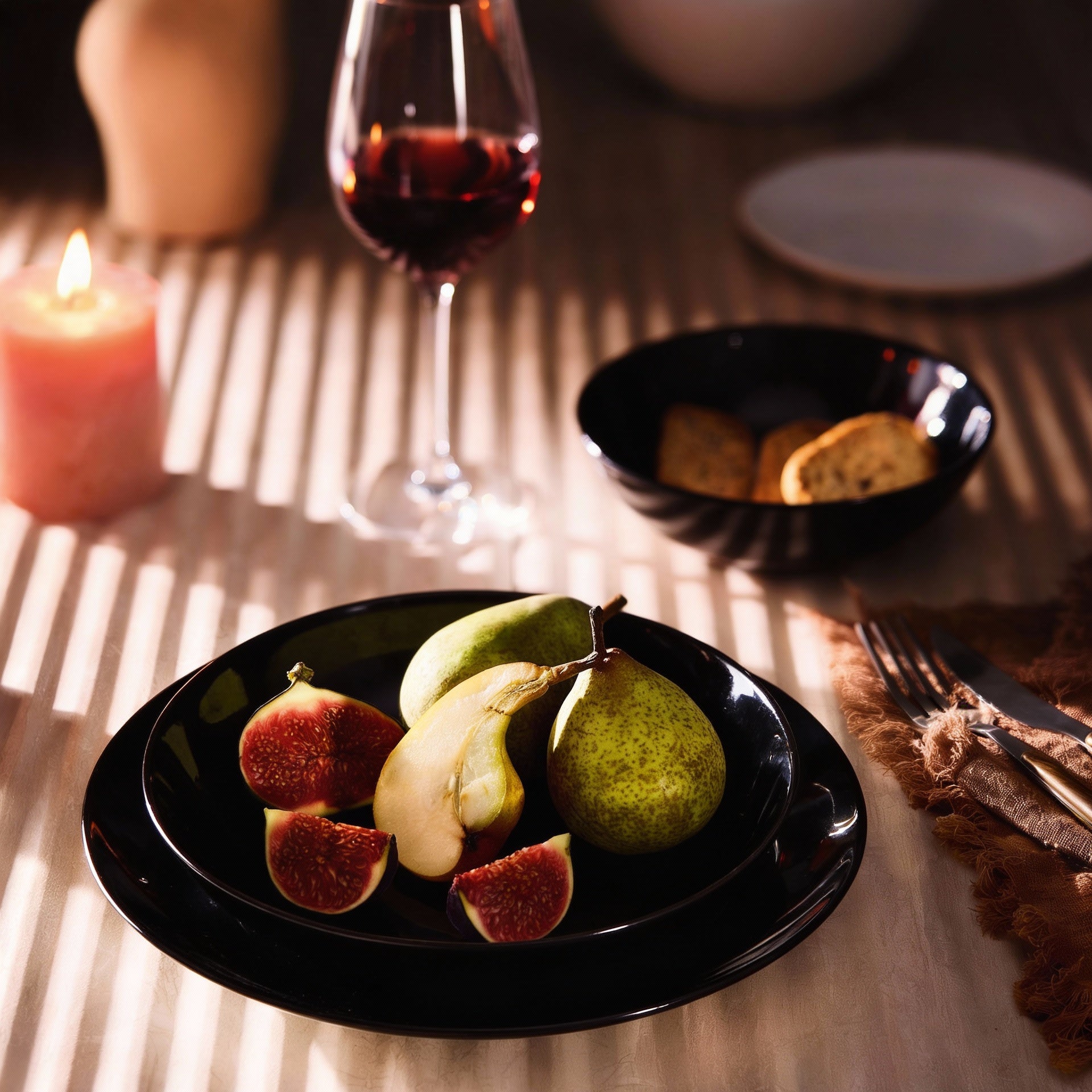 6 platos de postre negros de vidrio 18 cm Apy - Luminarc