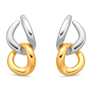 Pendientes Saga acabado plata y oro 18k