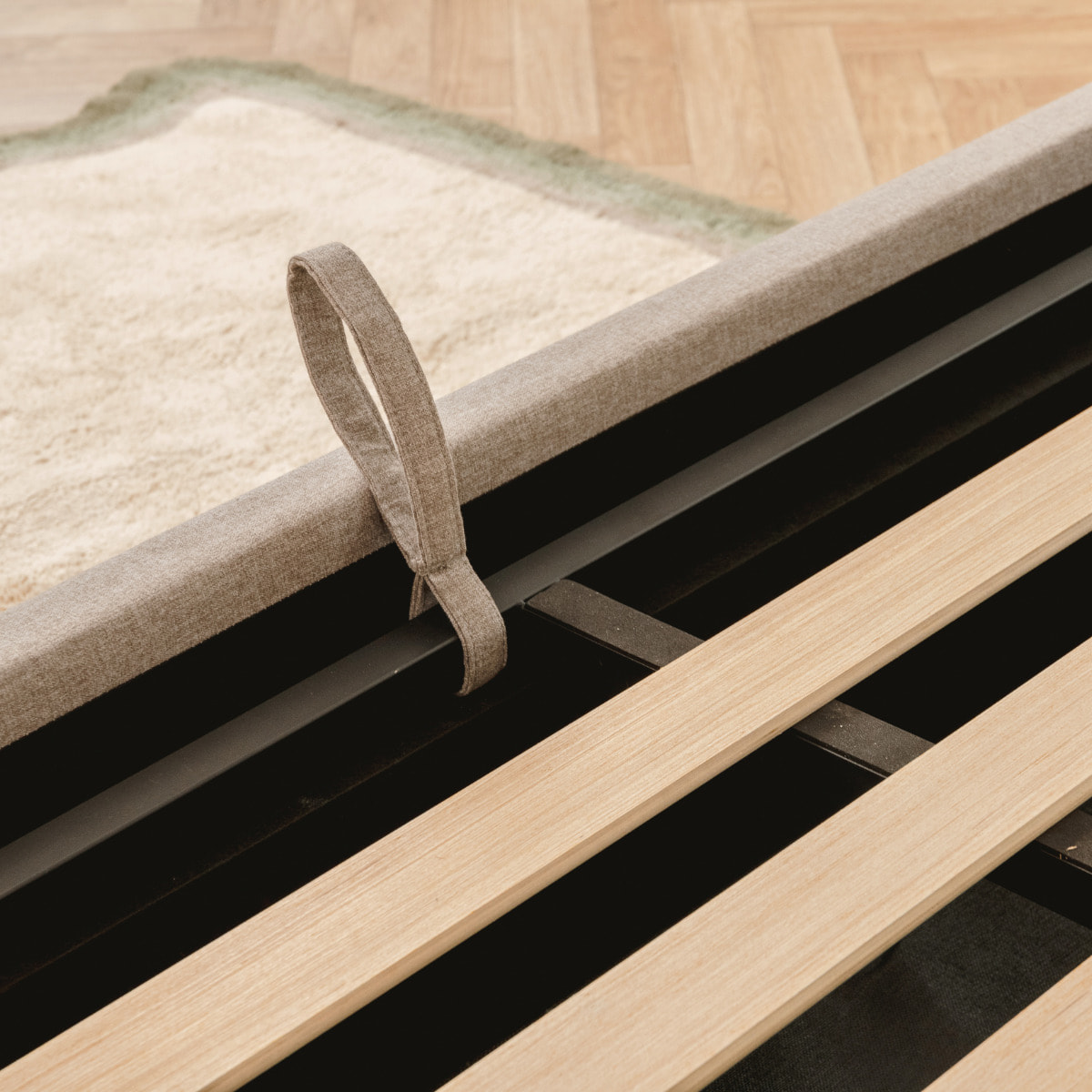 Lit Coffre NOVA tissu gris - Hypnia