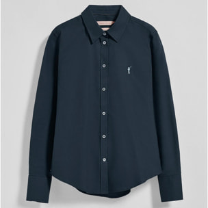 Camicia oxford blu marino con logo Rigby Go ricamato