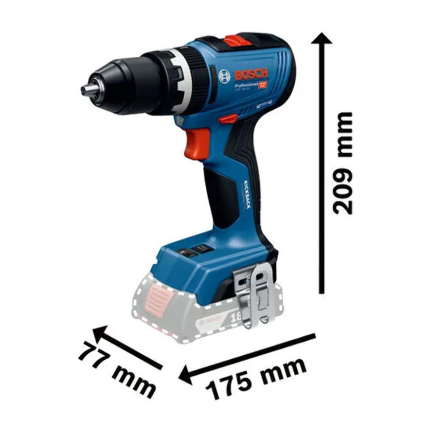 Perceuses-visseuses à percussion sans-fil - GSB 18V-65 - BOSCH - avec 2 batteries 18V 5.0Ah - chargeur - L-Boxx - 06019N3303