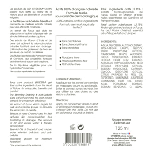 EFFIDERM - Routine Minceur Corps - Gel Minceur Anti-Cellulite Désinfiltrant + Gel Amincissant Chauffant Spécial Zones Rebelles- Aide à éliminer la graisse localisée et à affiner la silhouette