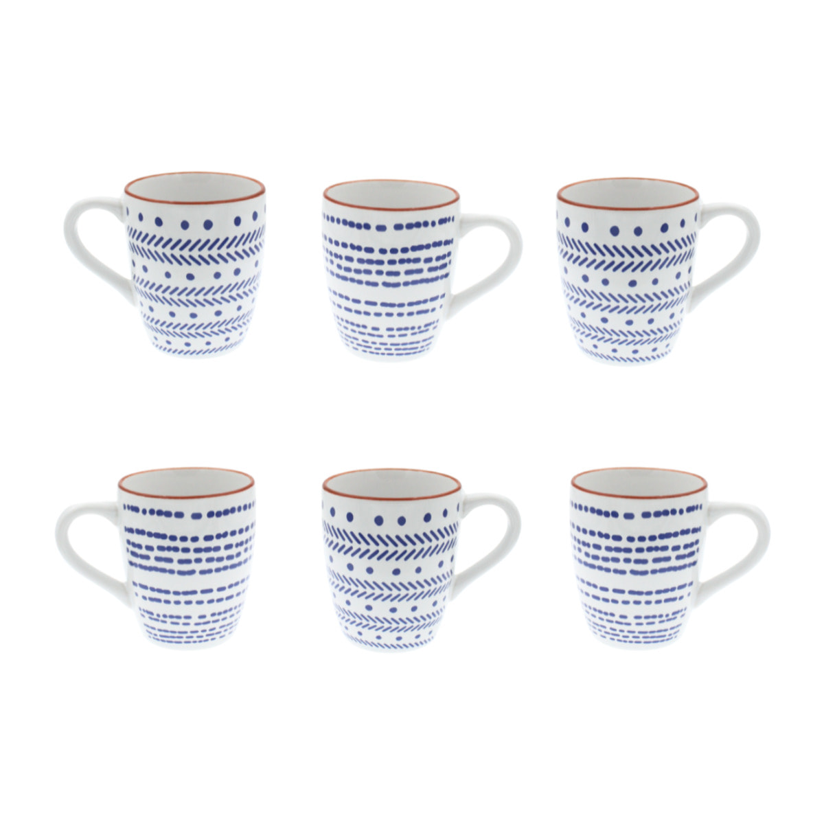 Lot de 6 mugs, SANTORIN