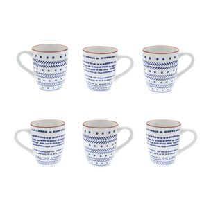 Lot de 6 mugs, SANTORIN