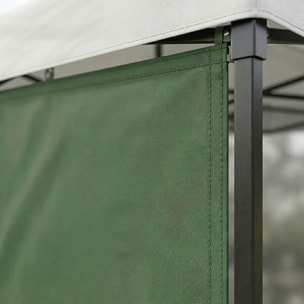Set completo per gazebo 3x4m: 2 teli laterali 4,5 + 1 telo laterale 3m + telo porta + telo zanzariera bianco