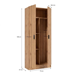 Armario de 2 puertas en alpine oak 73x180 cm Multi Useful 73 Alpine Oak