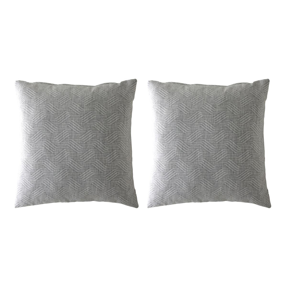 Lote de 2 fundas de cojín jacquard TEVERE-B 50x50 cm Gris