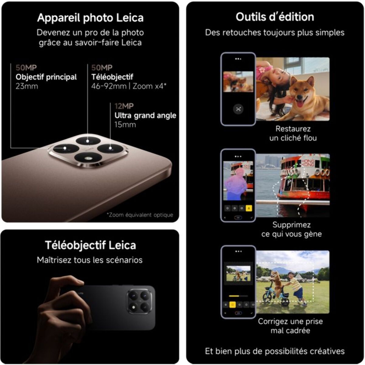 Smartphone XIAOMI 15T conçu avec Leica 5G 256Go Gris