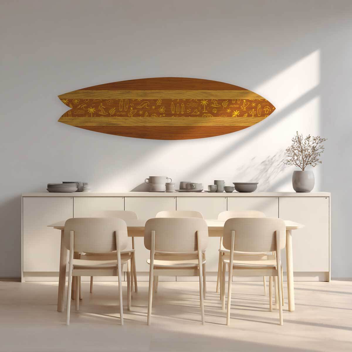 Planche Déco Golden Surf Culture Tableau alu Dibond