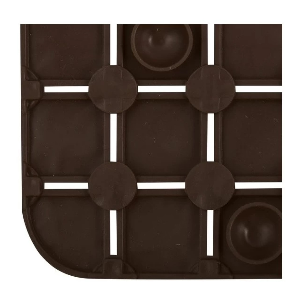 Tapis Fond de baignoire antidérapant Caoutchouc QUADRO 36x76cm Marron chocolat MSV