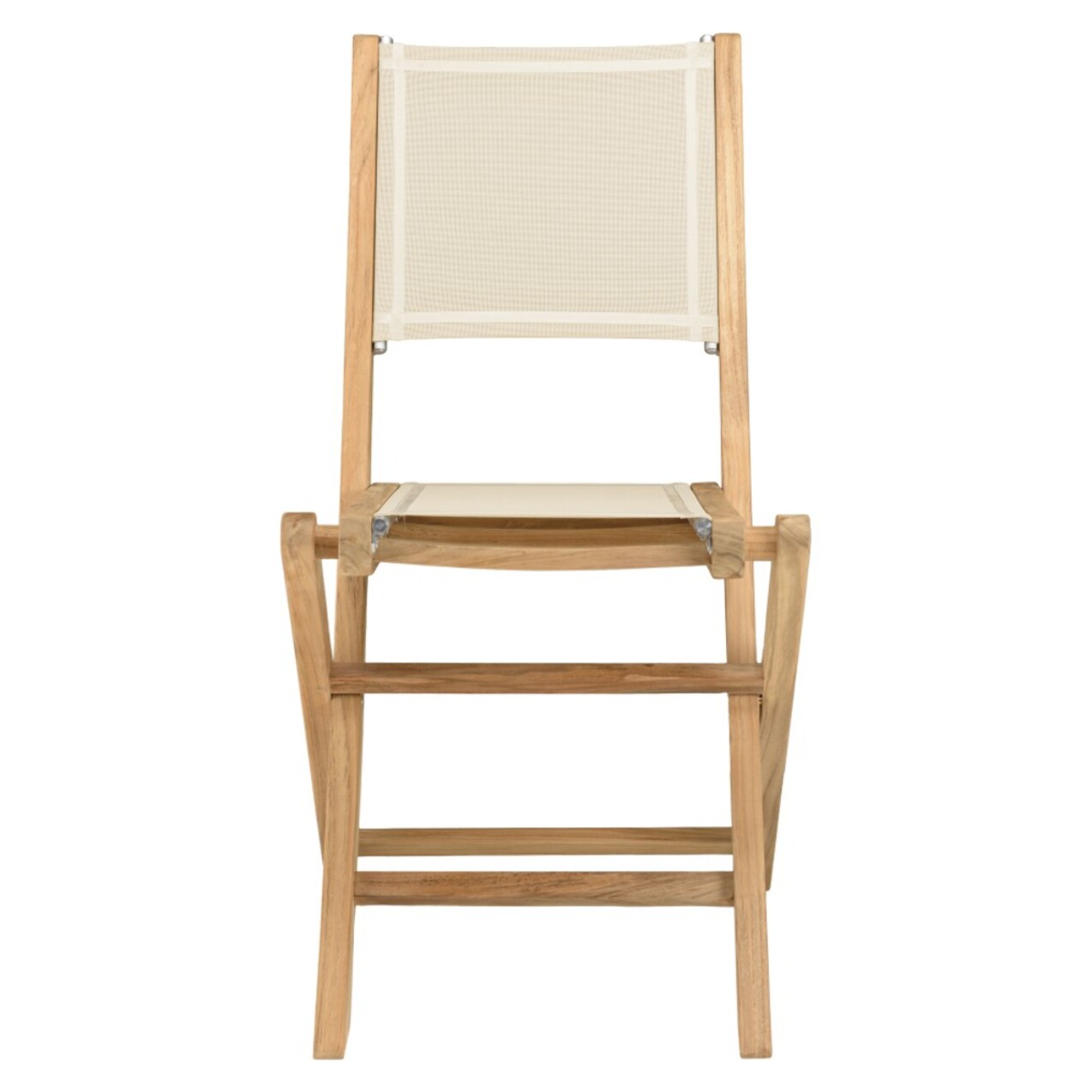 FUN - Ensemble de jardin en bois teck et textilène 8/10 personnes