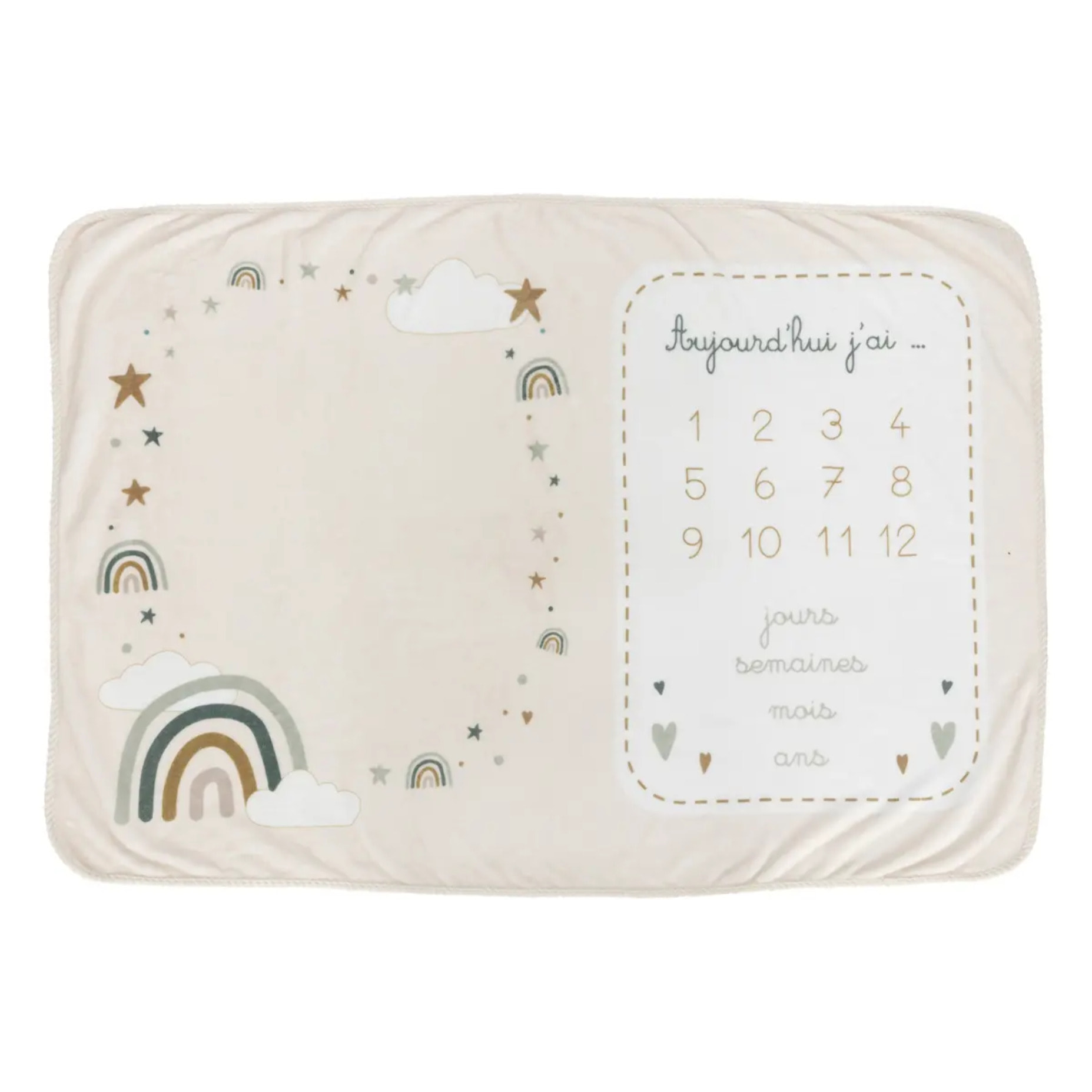 Coffret couverture arc en ciel 120x80cm