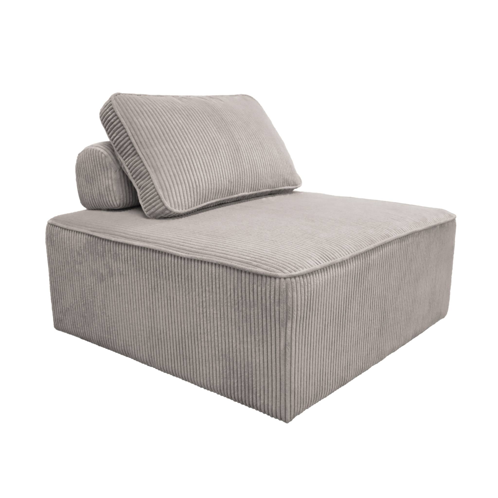 Ensemble chauffeuses LAO pour canapé modulable en velours côtelé 3 places gris clair