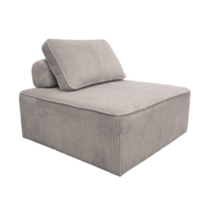 Ensemble chauffeuses LAO pour canapé modulable en velours côtelé 3 places gris clair