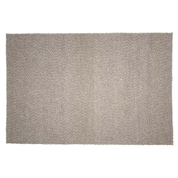 QUENTIN - Tapis rectangulaire 200x290cm en laine bouclée taupe