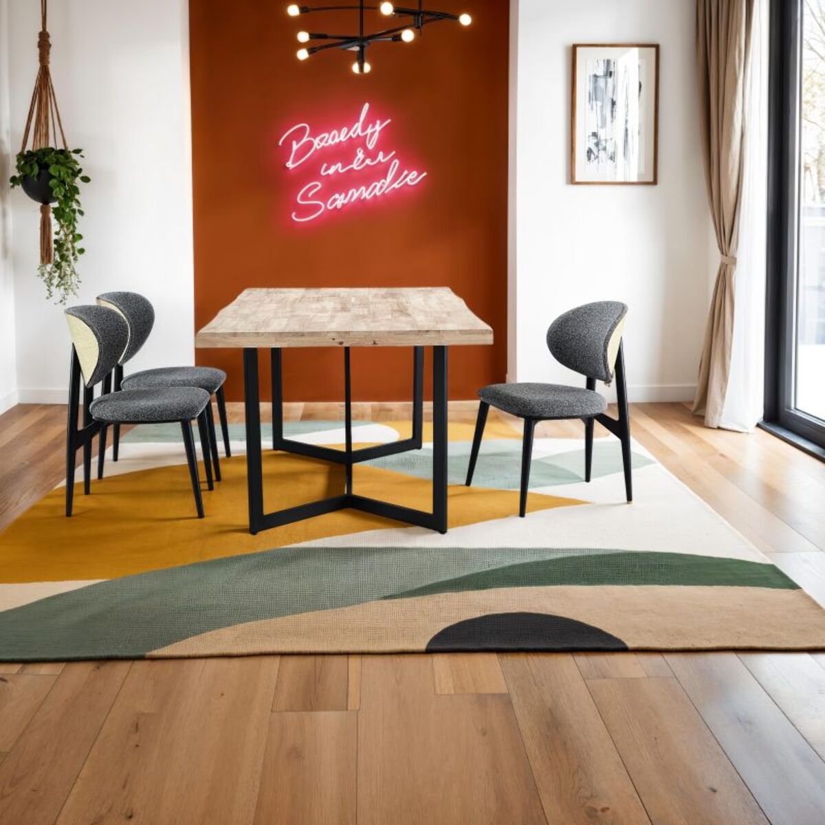 Mesa de comedor Jokul 150 Negro - Roble