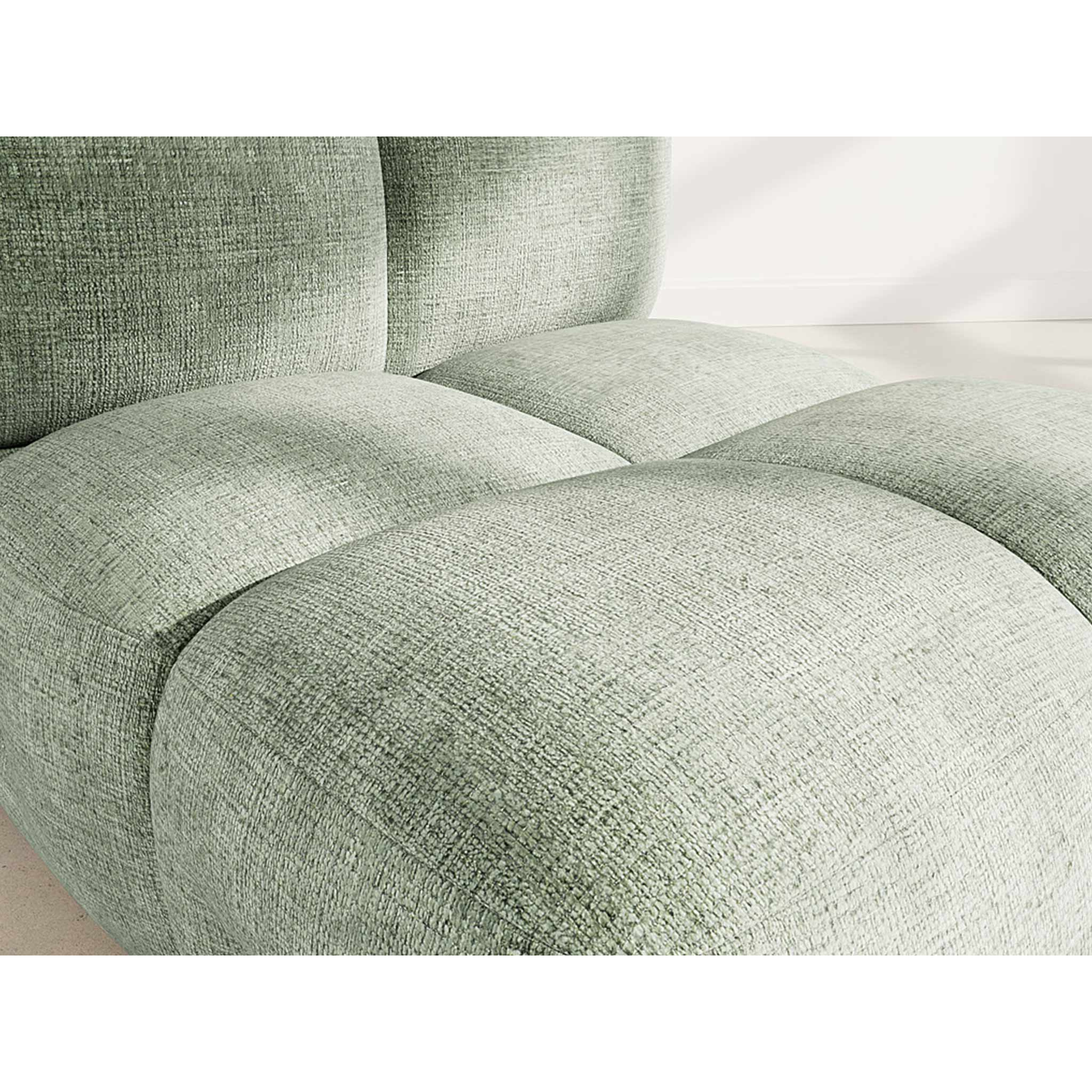 Grace - module d'assise en velours texturé - Vert sauge