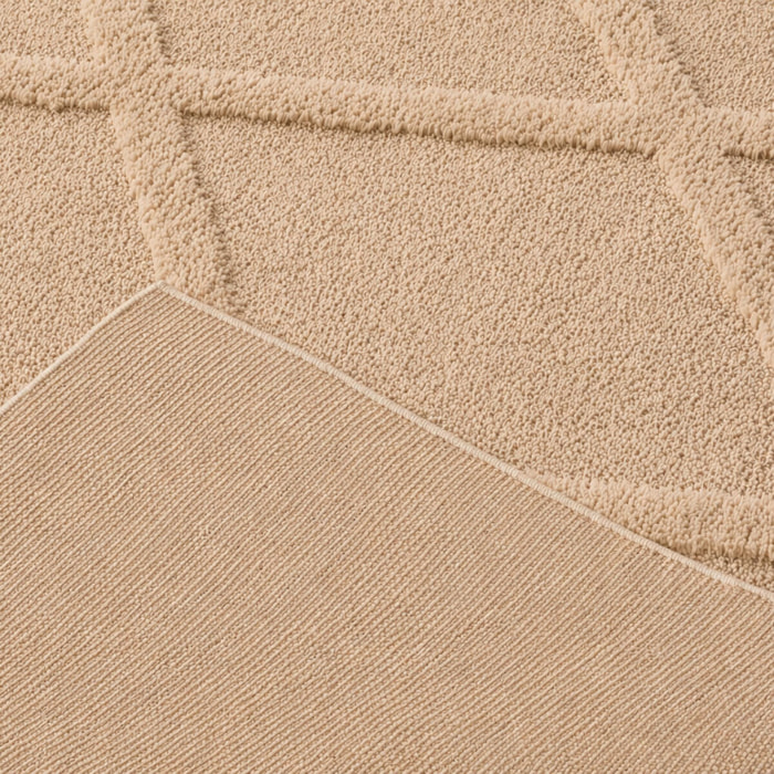 HARMONIE - Tapis de salon beige à motif berbère en relief