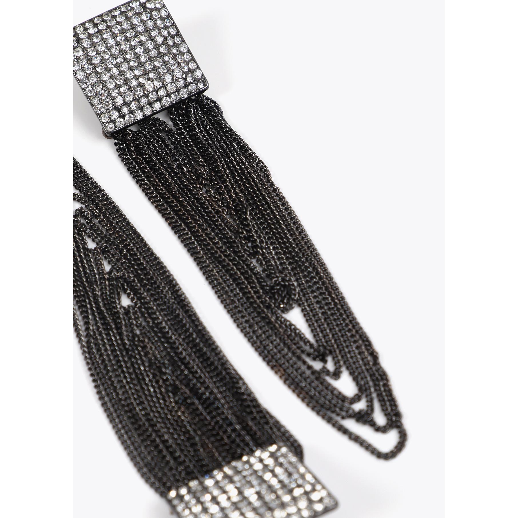 Orecchini Quadrati Cristalli e Nappine