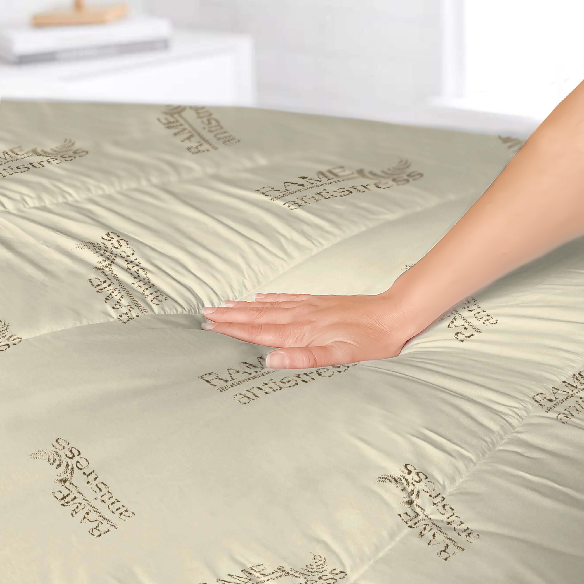 TOPPER TRAPUNTATO RAME CON ELASTICI - Made in Italy