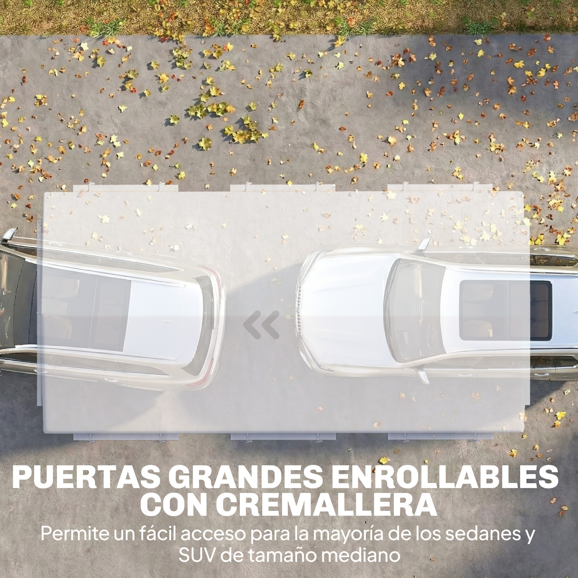 Carpa Garaje Portátil 3x6 m, Garaje Exterior para Coche Impermeable con 2 Puertas Enrollables y 6 Ventanas, Altura Ajustable, Marco Acero Galvanizado, UPF30+, Cobertizo de Almacenaje, Blanco