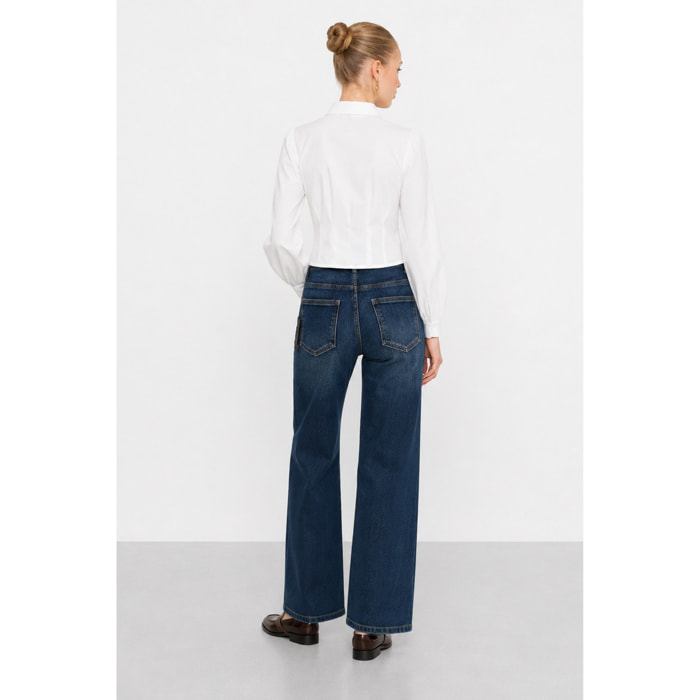 Kocca - Blusa da donna con colletto, bottoni e maniche lunghe Donna