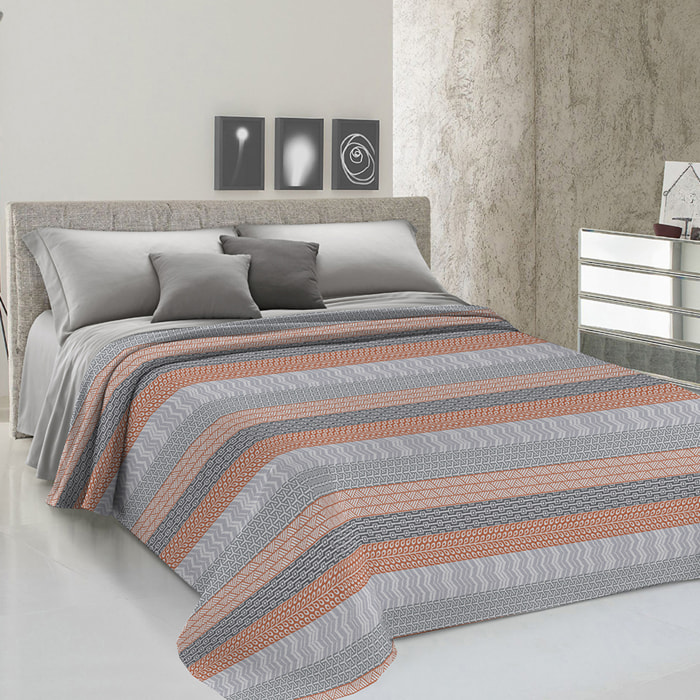 Copriletto di cotone azteco arancio 100% cotone