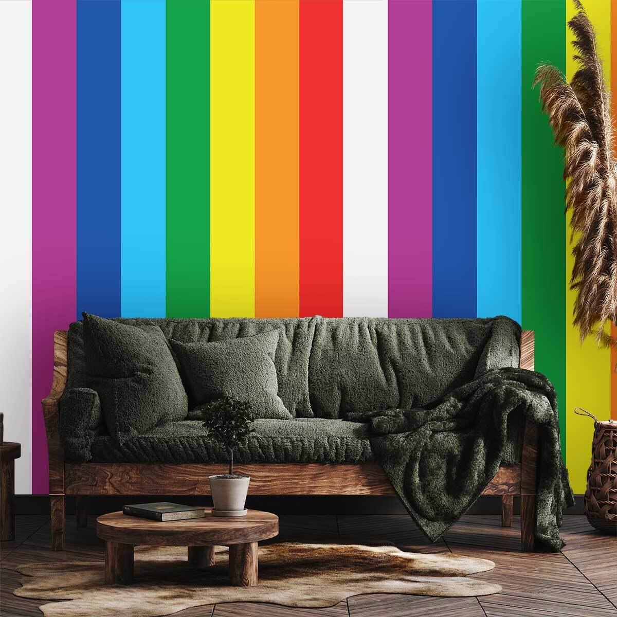 Papier peint, rainbow flag Multicolore