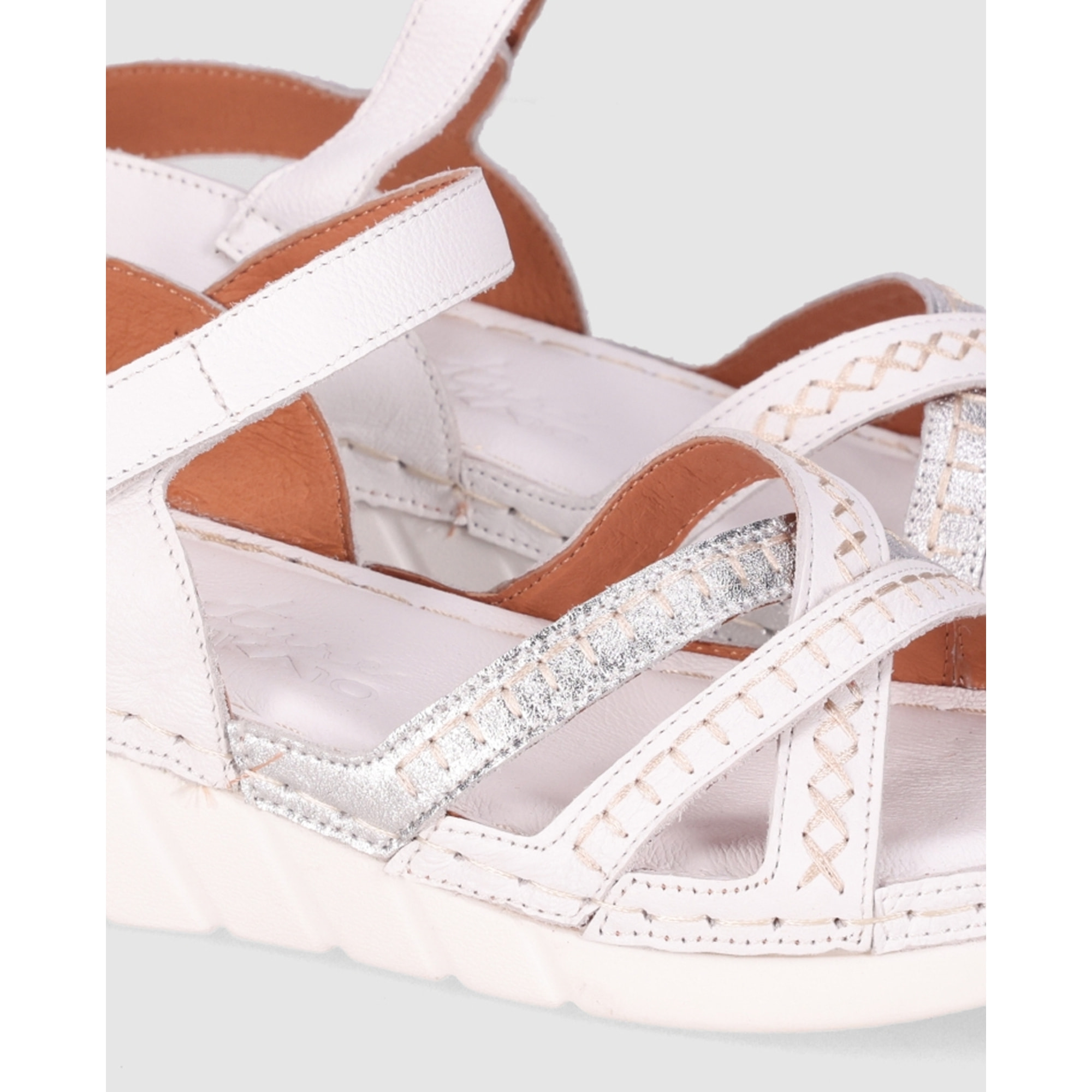 Sandalias de Piel - Blanco - Tacón: 5 cm