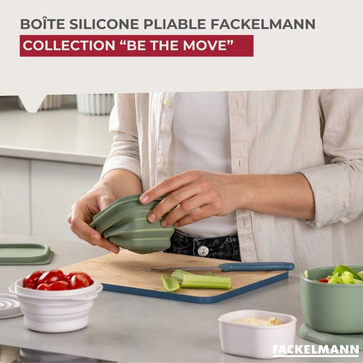 Lot de 1 boite de rangement collation 3 petites boites alimentaires Fackelmann Storage