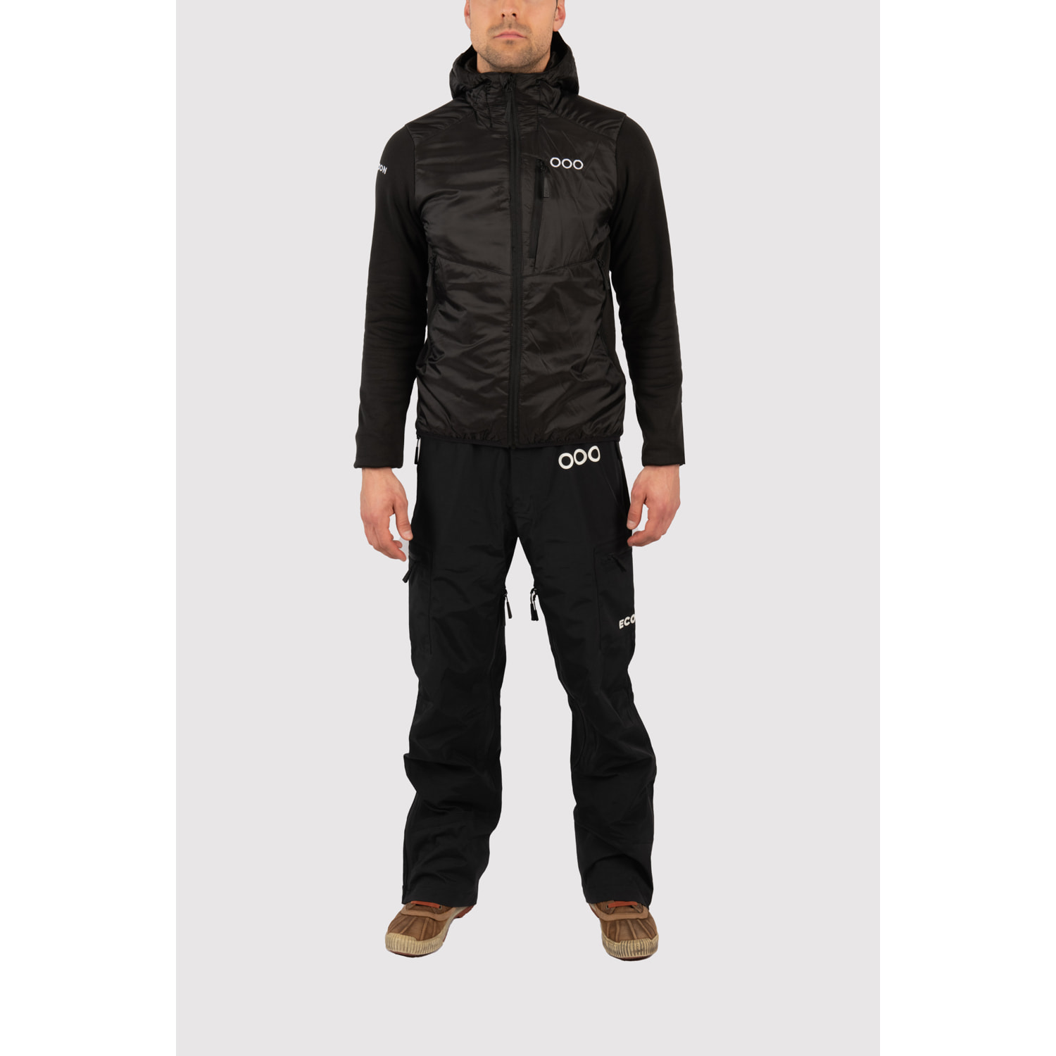 Chaqueta ECOActive Hybrid Insulated Jacket with cap marca ECOON - Negro