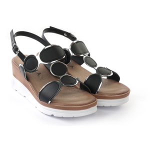 SANDALO ZEPPA A CERCHI NERO