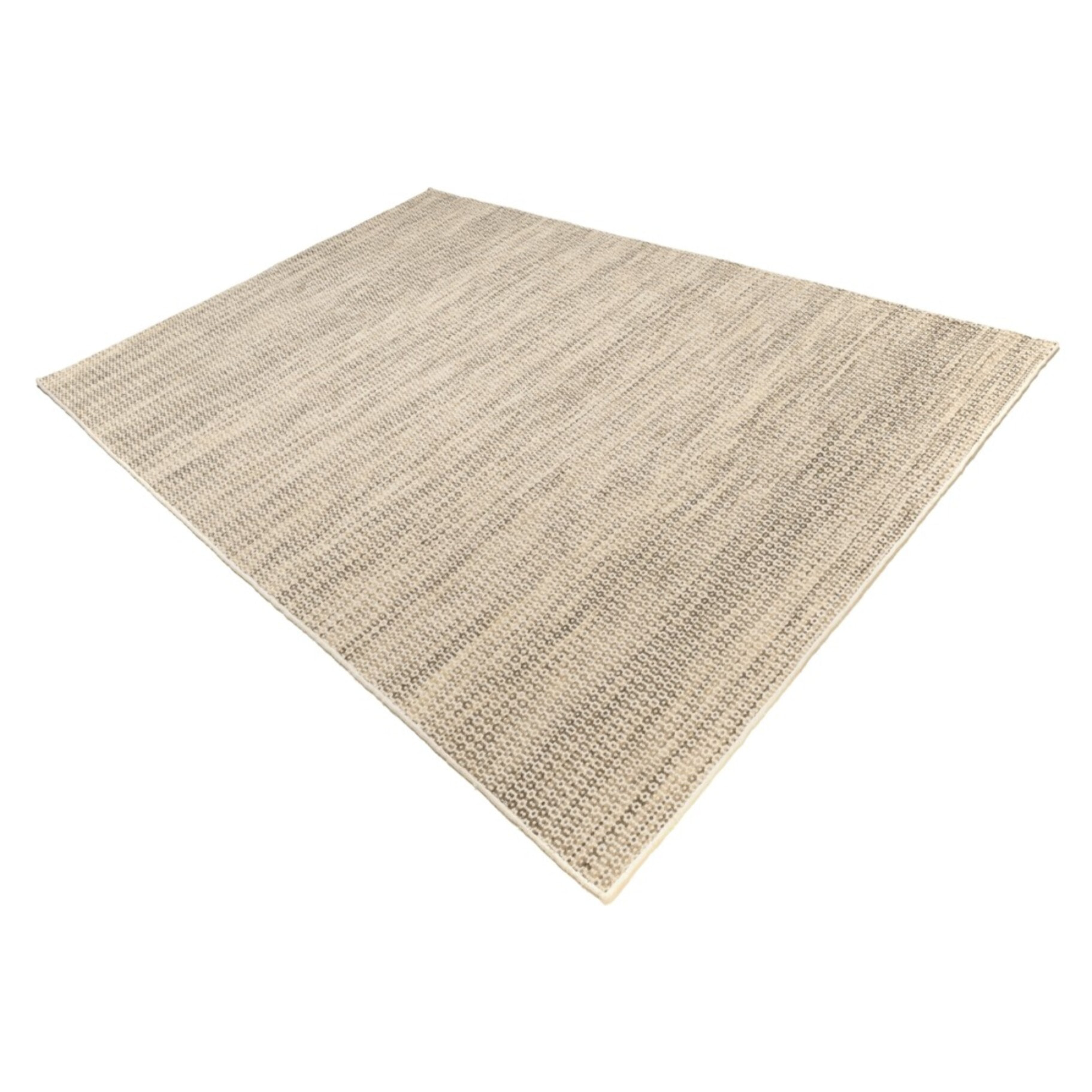 QUENTIN - Tapis rect. 160x230cm en laine tissée couleur blanc et kaki