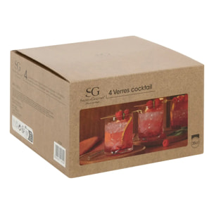 4 gobelets Gaspard transparent D8,1xH9,7cm